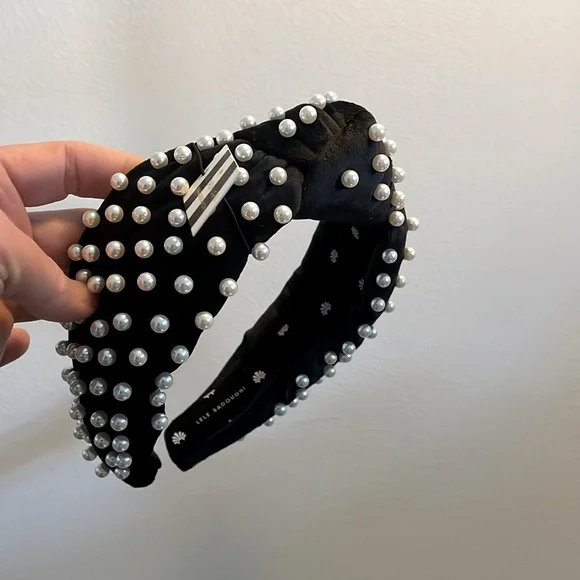New-LELE SADOUGHI VELVET PEARL KNOTTED HEADBAND ($150 value) - Picture 3 of 16